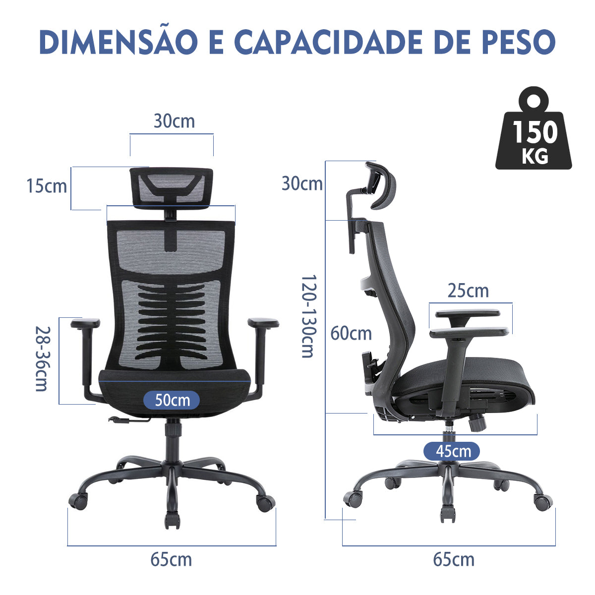 Cadeira de escritório ergonômica - Vista geral em um ambiente de home office, combinando estilo e funcionalidade