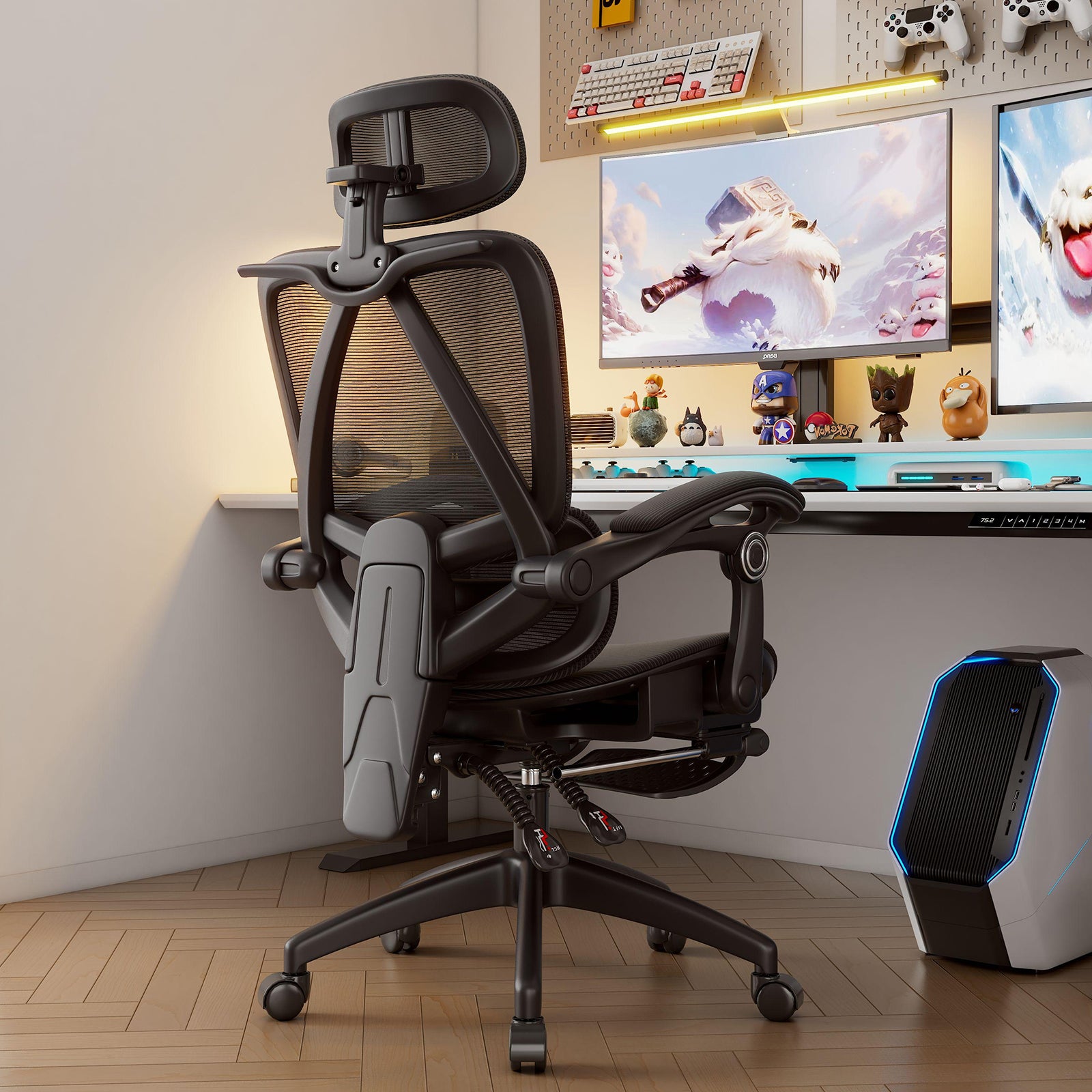 Cadeira de escritório premium Python Fly preta - Combinação perfeita de estilo executivo e funcionalidade prática no home office