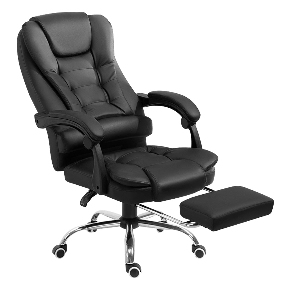 Cadeira de escritório preta Python Fly com acabamento espesso - Detalhe da espuma densa no assento