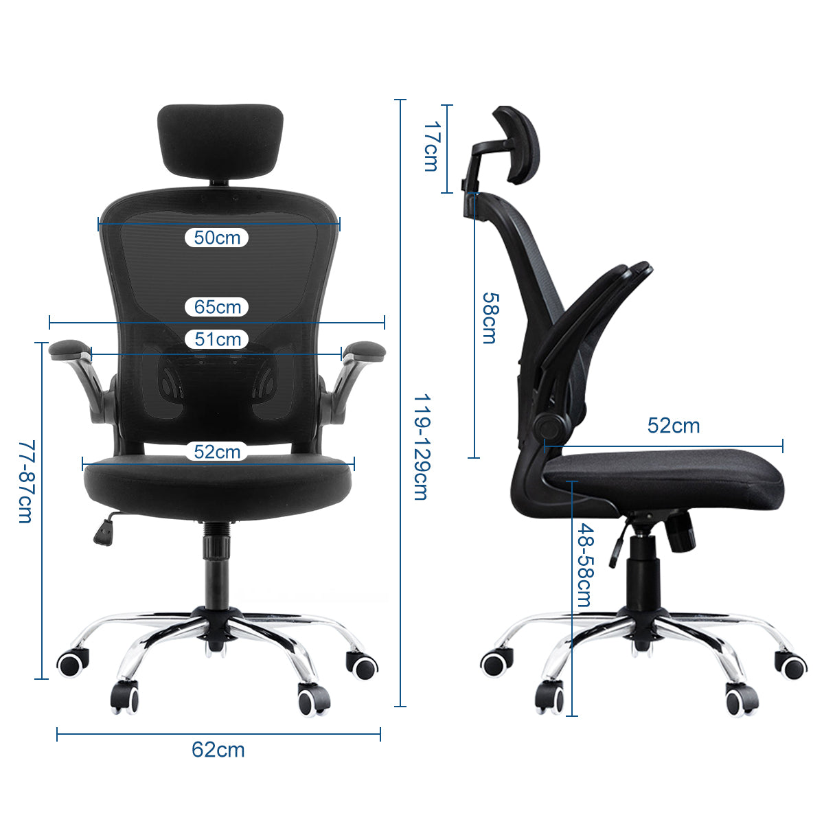 Cadeira de escritório com encosto ventilado - Encontro em uso, mostrando como a malha respirável no encosto mantém o usuário fresco durante o trabalho
