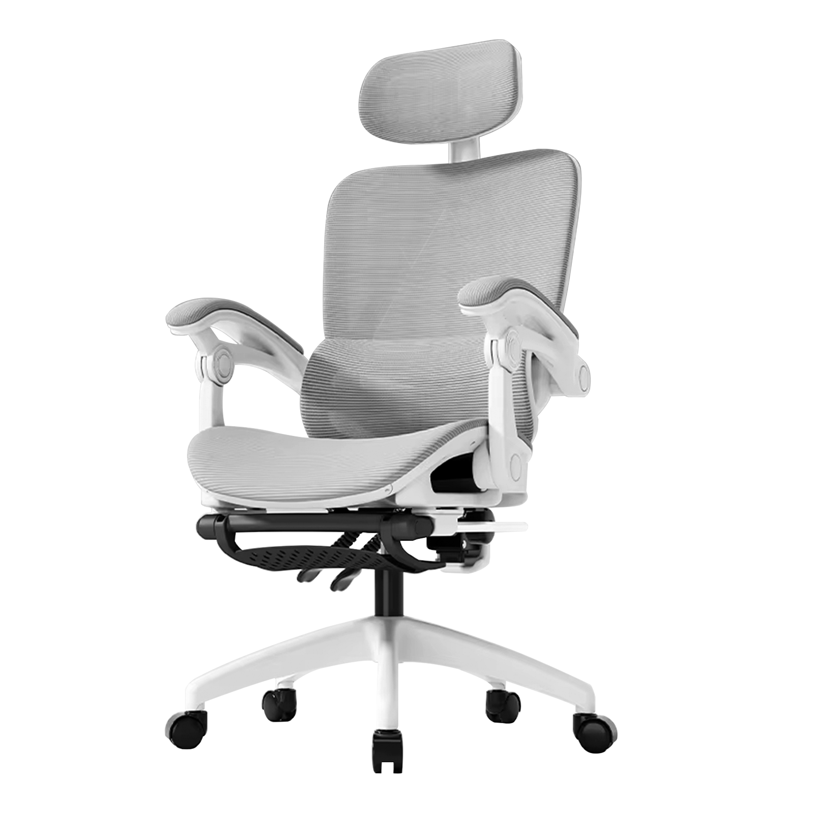 Cadeira de escritório premium Python Fly branca - Design ergonômico elegante, encosto respirável e ajustável, ideal para escritórios modernos e home office