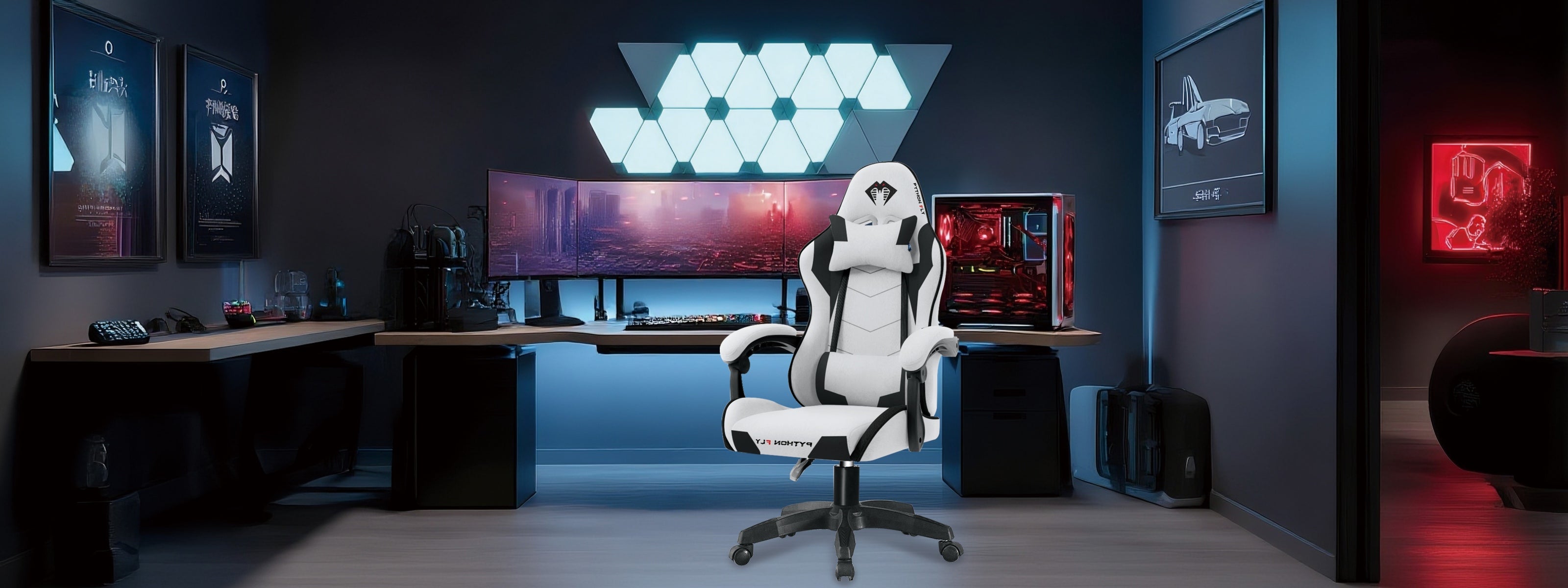 Cadeira gamer XRider Python Fly com design ergonômico