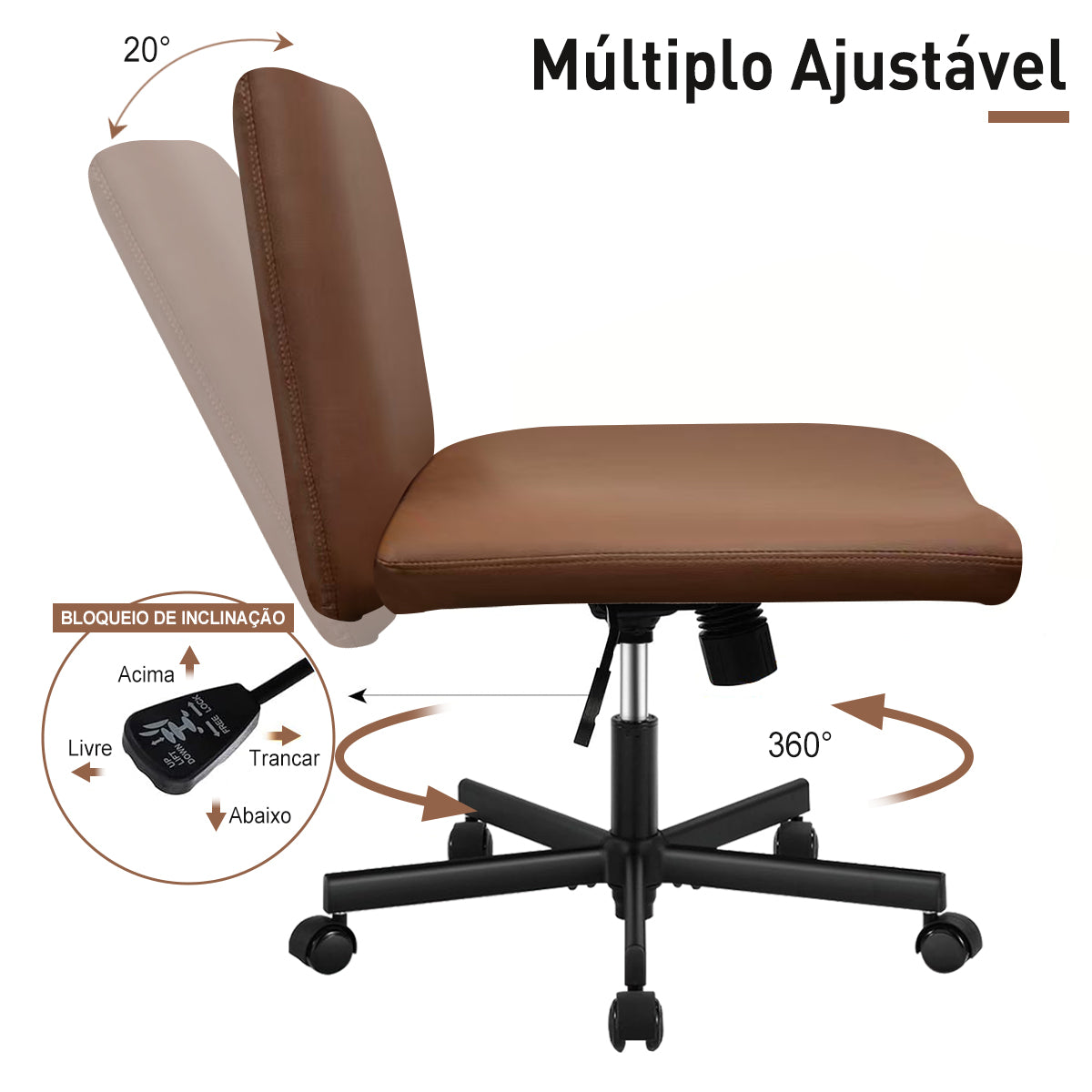 Cadeira de lazer em PVC com acolchoamento macio