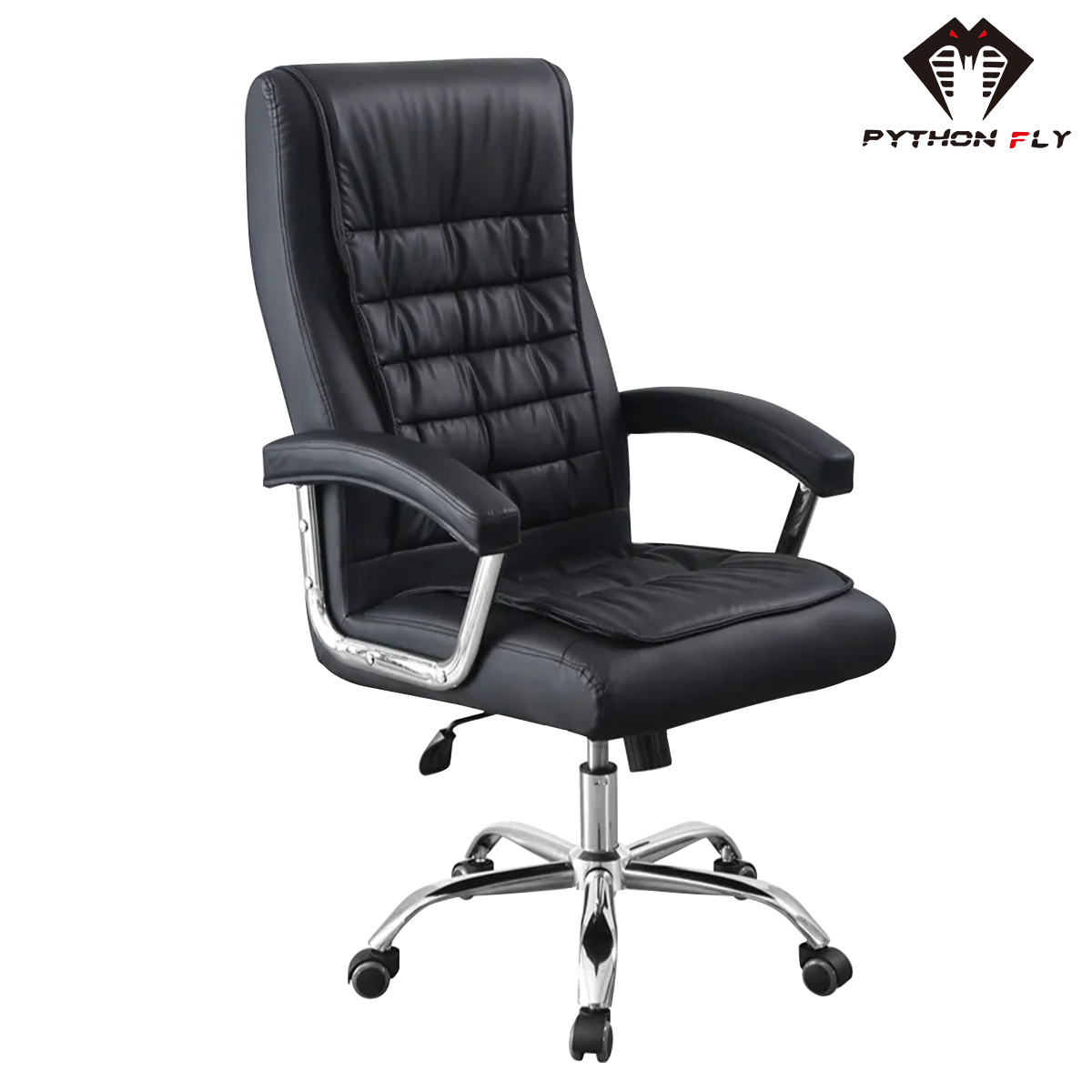 Cadeira de escritório preta, design ergonômico