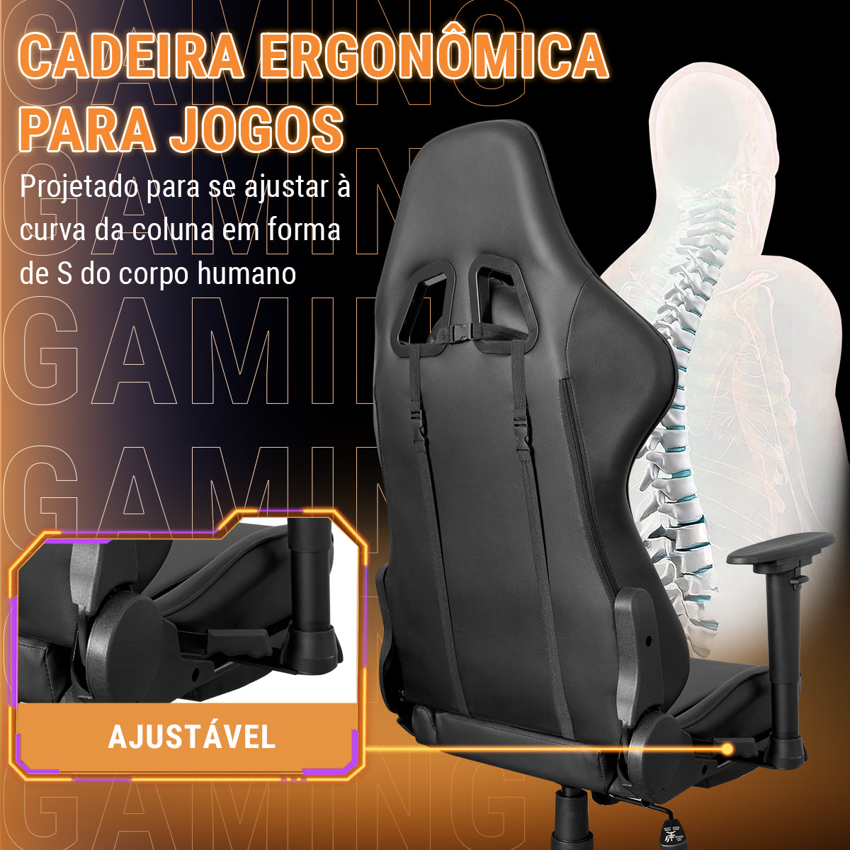 Cadeira Gamer Premium Python Fly - Combinação de cores modernas e estilo futurista