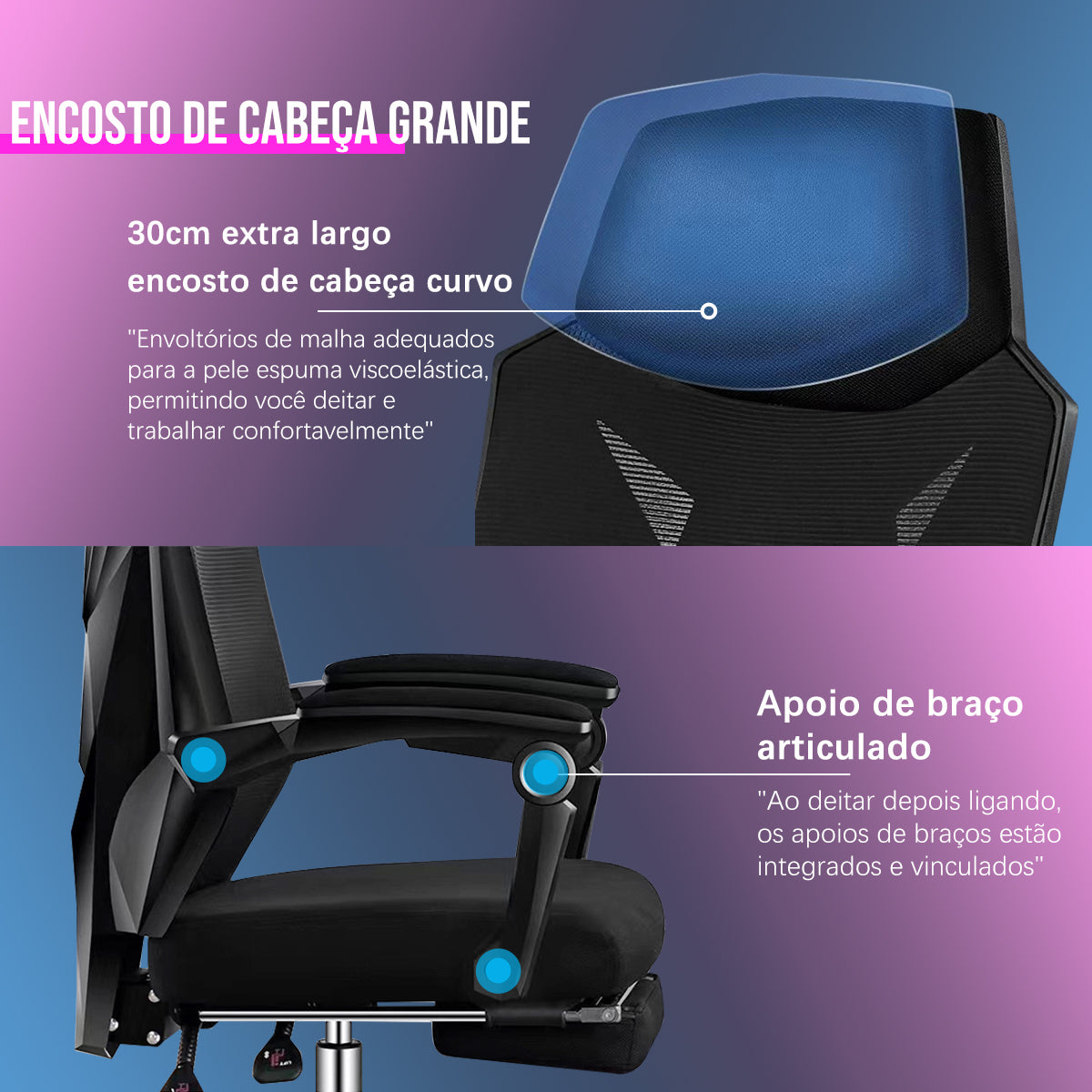 Cadeira de escritório Python Fly - Ideal para longas jornadas de trabalho (8h+)