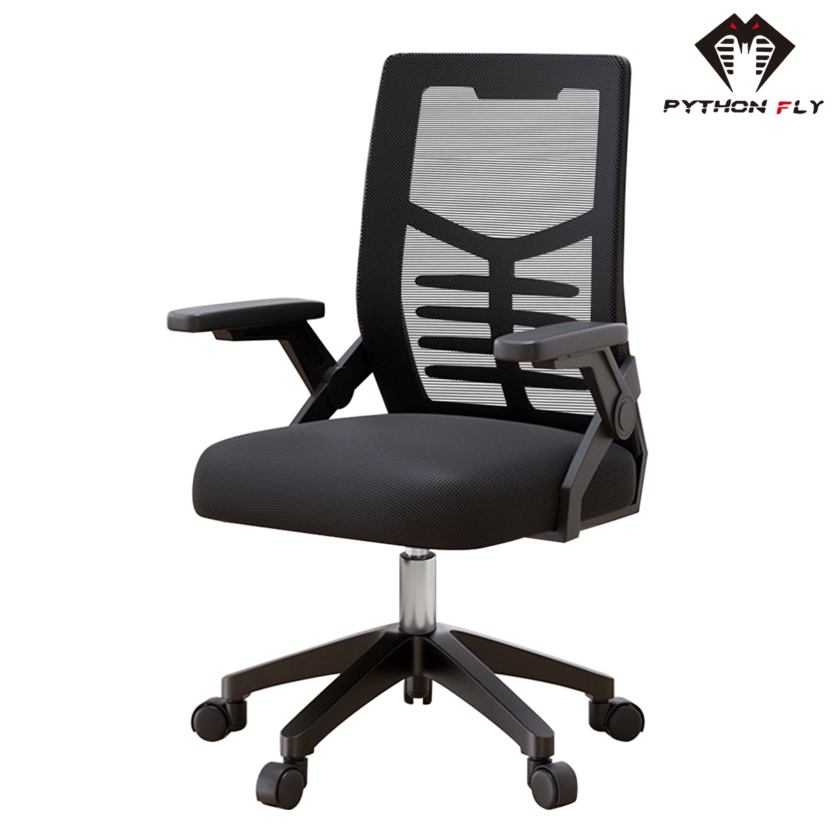 Cadeira de escritório Python Fly com design de malha preta