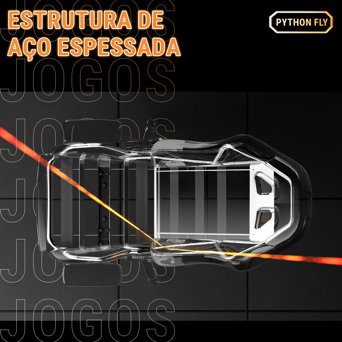 Cadeira Gamer Premium Python Fly - Rodinhas silenciosas e suaves para fácil movimentação