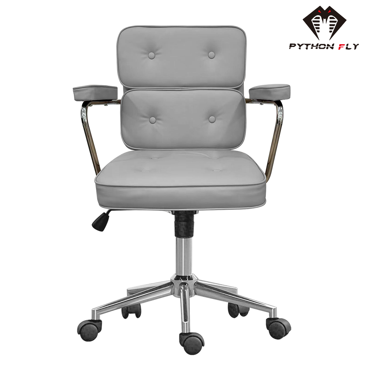 Cadeira estilo racing Python Fly cinza - Apoio lombar ergonômico e mobilidade fácil