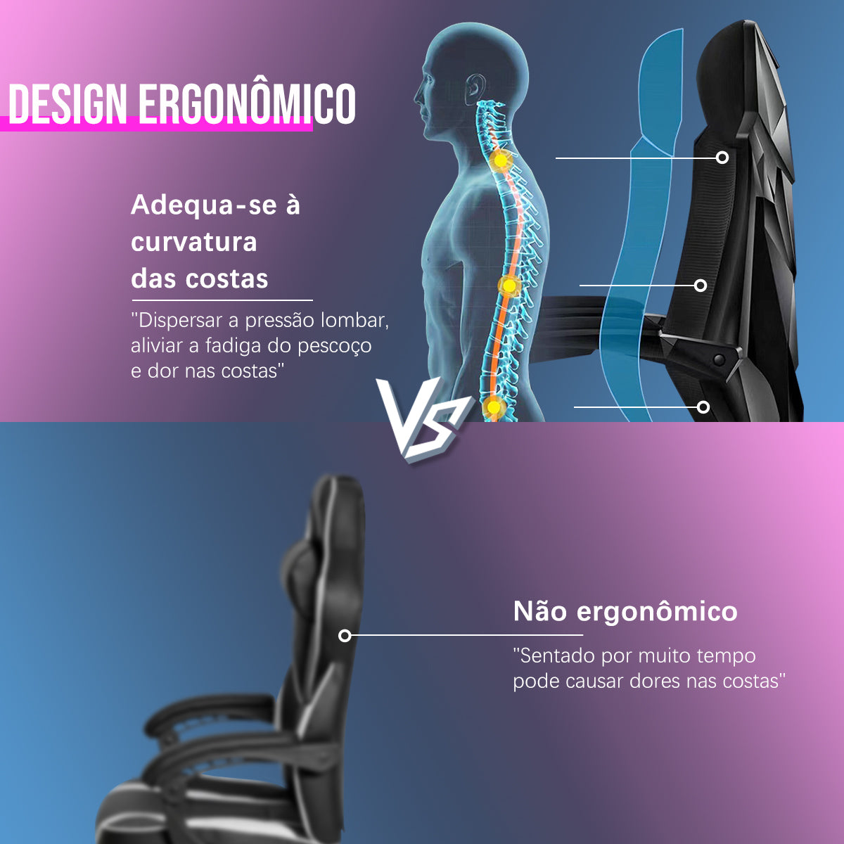 Cadeira de escritório Python Fly - Estrutura firme e confortável em destaque