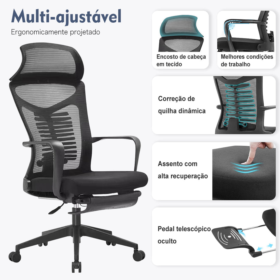 🪑Cadeira Python Fly: conforto e ergonomia para seu dia a dia