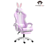 Cadeira gamer roxa nova da Python Fly - Estilo único com orelhas de coelho, funções ajustáveis e rodízios silenciosos
