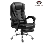 Cadeira de escritório preta Python Fly com acabamento espesso - Visão geral do design elegante e moderno 