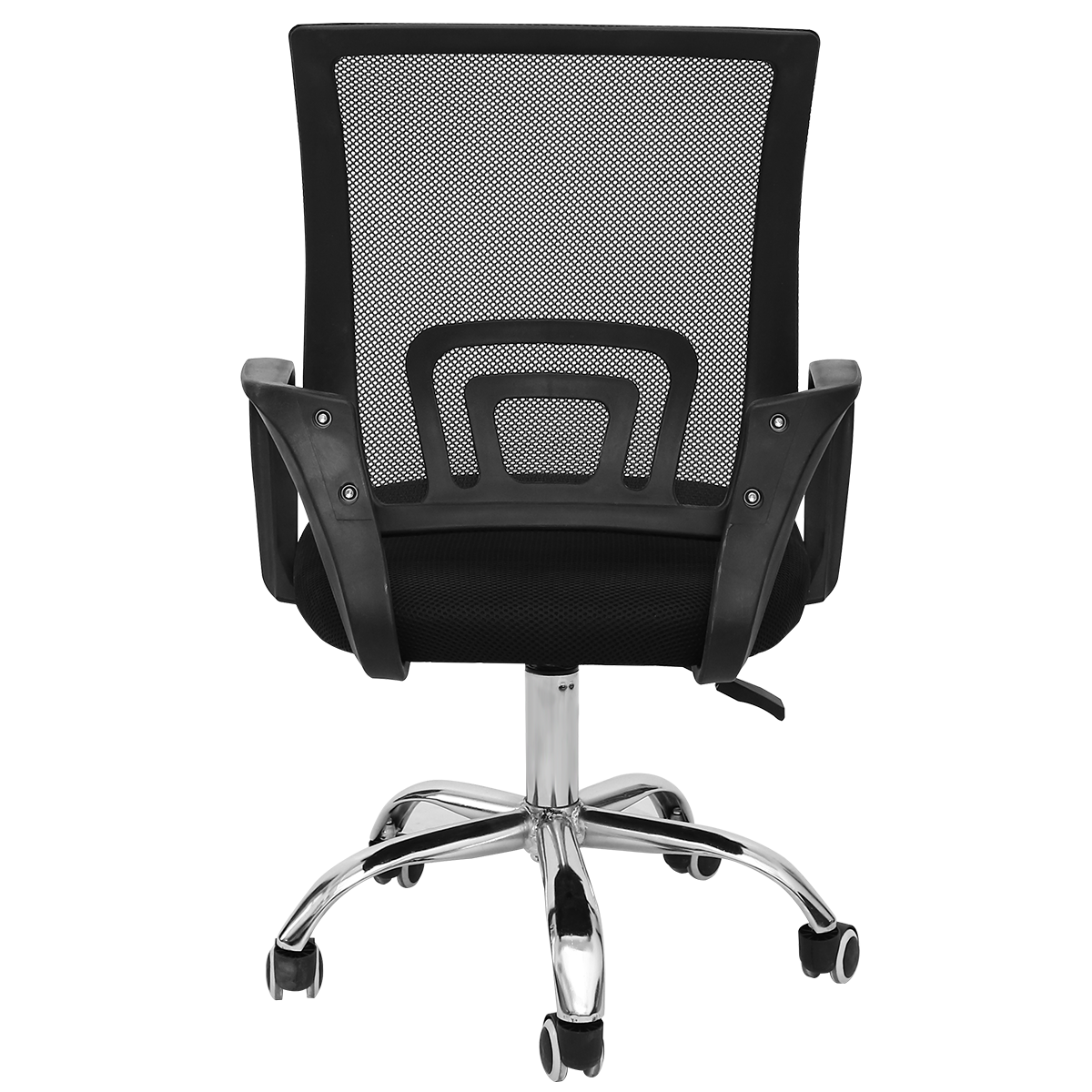 Cadeira de escritório ergonômica, visão frontal - Com suporte lombar e encosto projetados para garantir o máximo conforto durante longas horas sentadas 