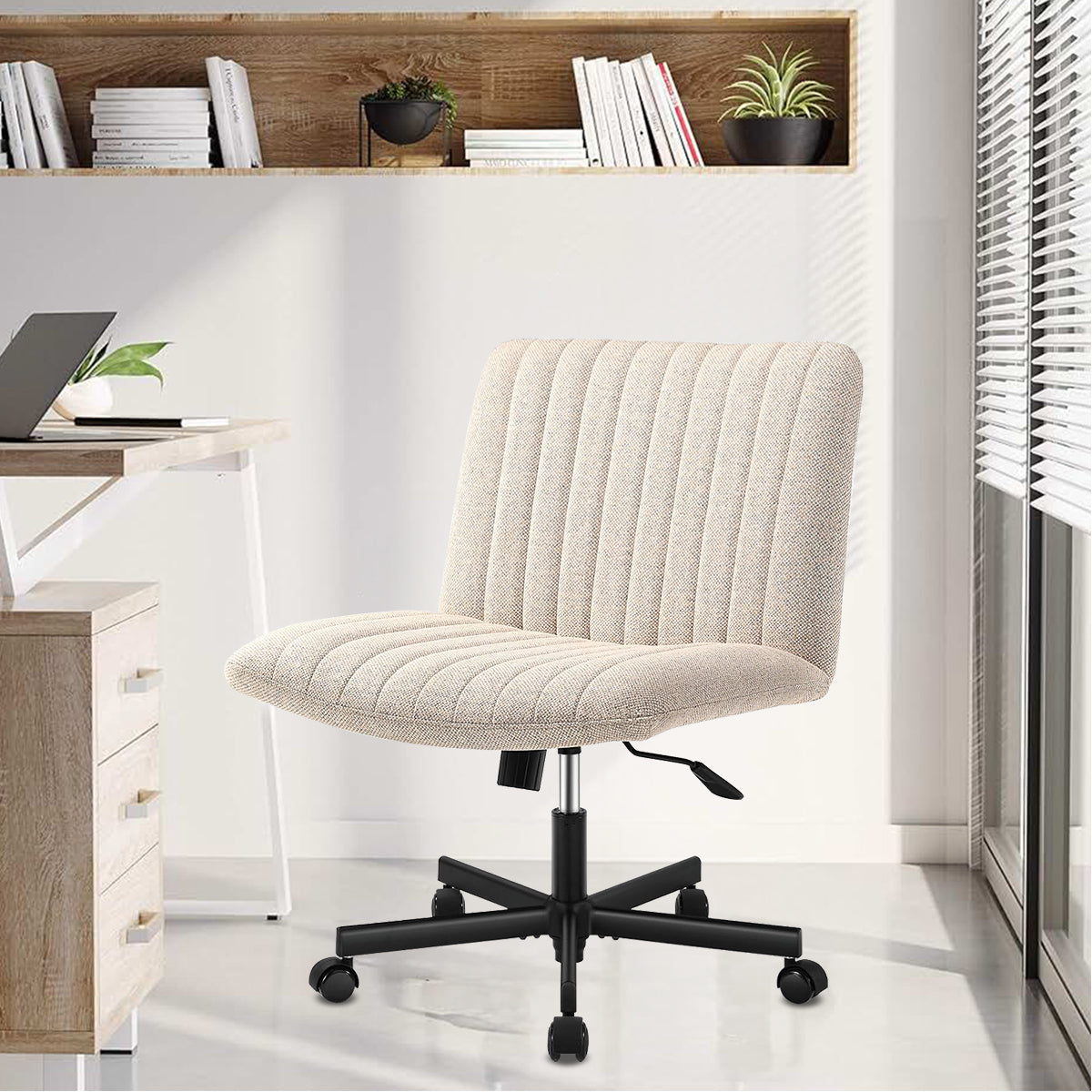 Cadeira de escritório em tecido de algodão Python Fly - Encosto reclinável em posição relaxante 