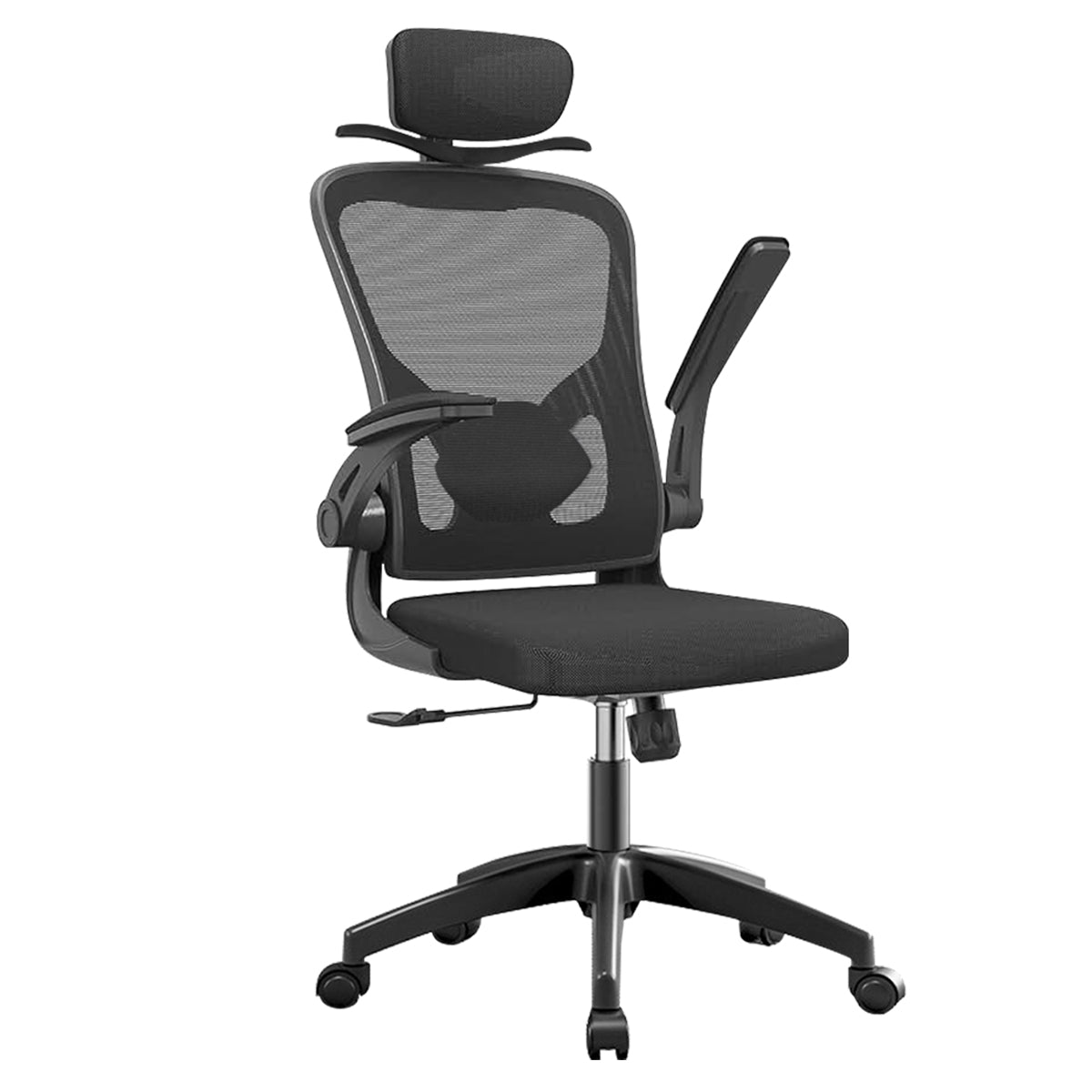 Cadeira Ergonômica Python Fly - Design Moderno Preto, Vista Frontal Completa