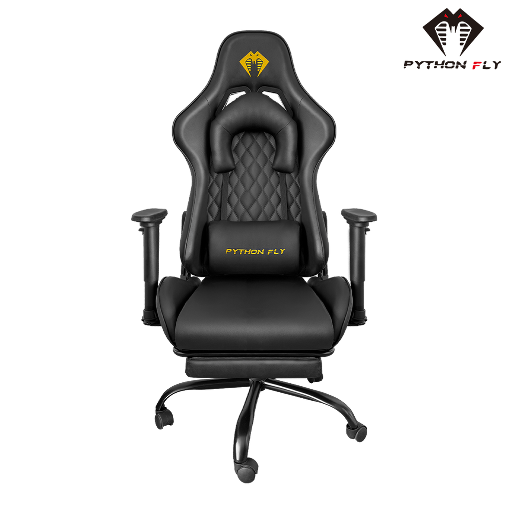 Cadeira Gamer Premium Python Fly - Visão geral em fundo branco, mostrando o design futurista 