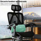 Cadeira de escritório premium Python Fly preta - Estrutura robusta para suporte 