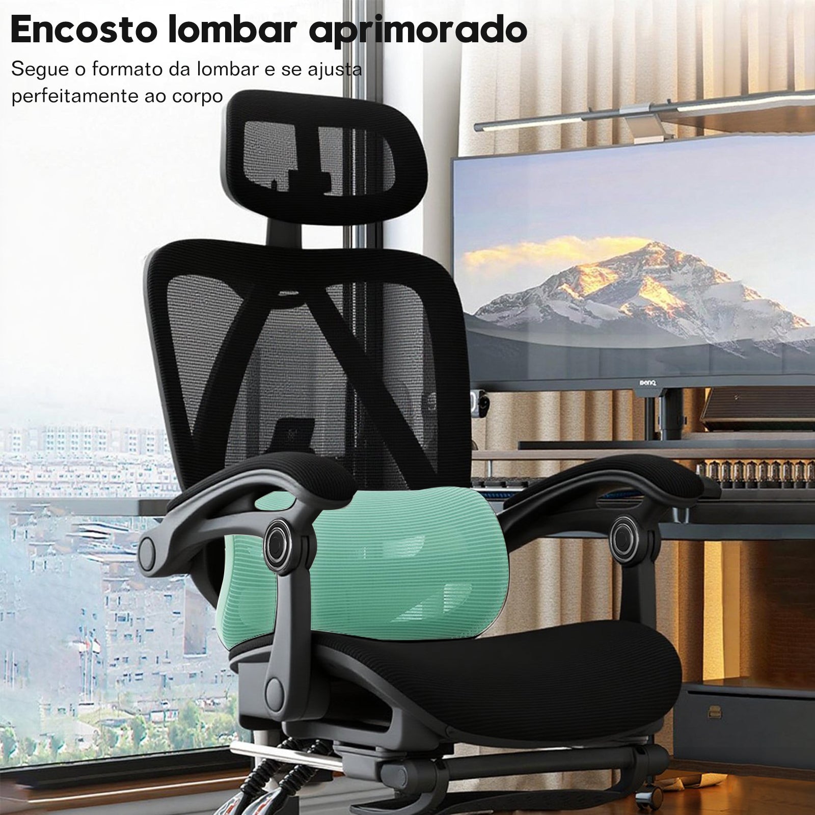 Cadeira de escritório premium Python Fly preta - Estrutura robusta para suporte 