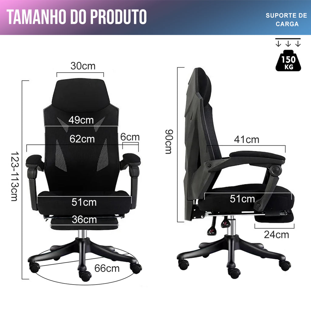 Cadeira de escritório Python Fly - Detalhes do acabamento premium