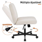 	Demonstração do ajuste de altura e ângulo do apoio de cabeça da cadeira ergonômica, garantindo conforto no pescoço