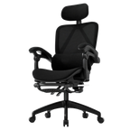 Cadeira de escritório premium Python Fly preta - Visão geral do design 