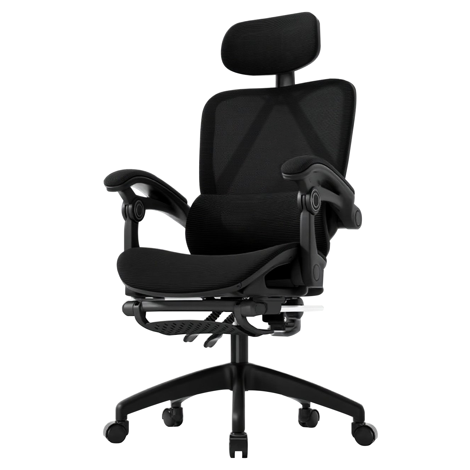 Cadeira de escritório premium Python Fly preta - Visão geral do design 