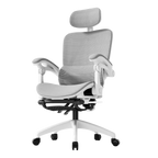 Cadeira de escritório premium Python Fly branca - Design ergonômico elegante, encosto respirável e ajustável, ideal para escritórios modernos e home office 