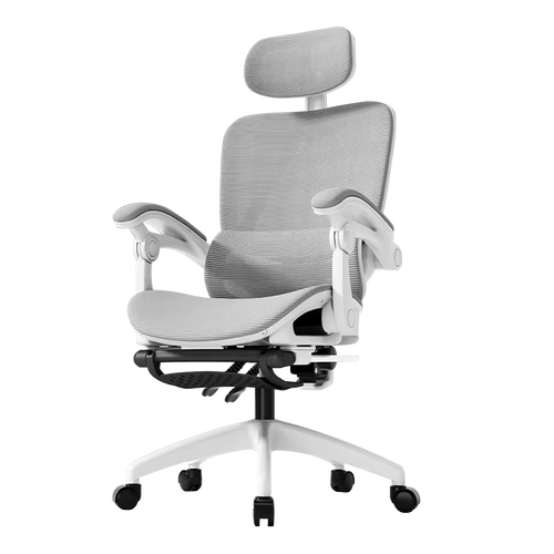 Cadeira de escritório premium Python Fly branca - Design ergonômico elegante, encosto respirável e ajustável, ideal para escritórios modernos e home office 