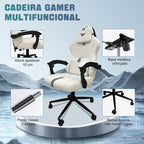 Cadeira gamer com encosto lombar amplo e espuma de alta densidade, confortável e respirável