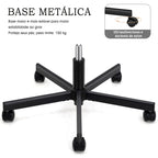 Base metálica reforçada, rodas de nylon duráveis e silenciosas, segura para pisos diversos