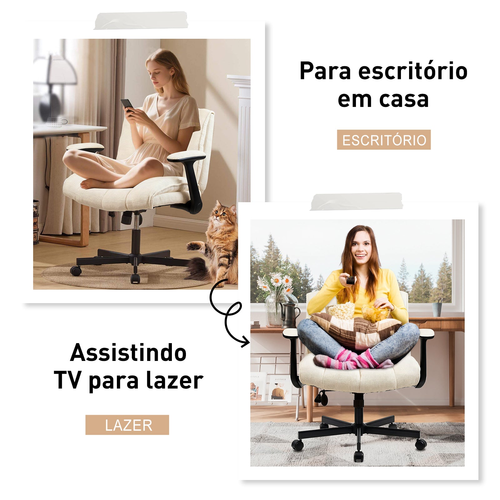 Cadeira de repouso multifuncional, perfeita para sala de estar, quarto ou qualquer espaço de lazer doméstico