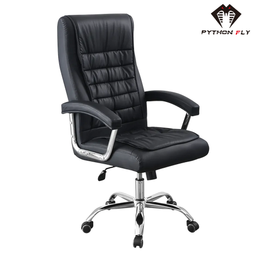 Cadeira de escritório preta, design ergonômico