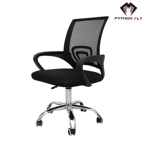 Cadeira de escritório ergonômica - Vista frontal mostrando design elegante e suporte lombar ajustável