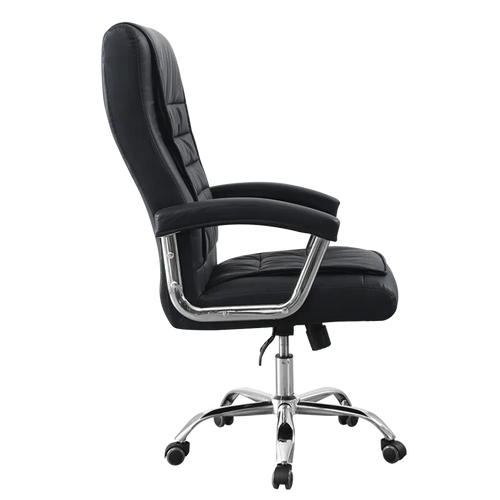 Cadeira de escritório preta, design ergonômico