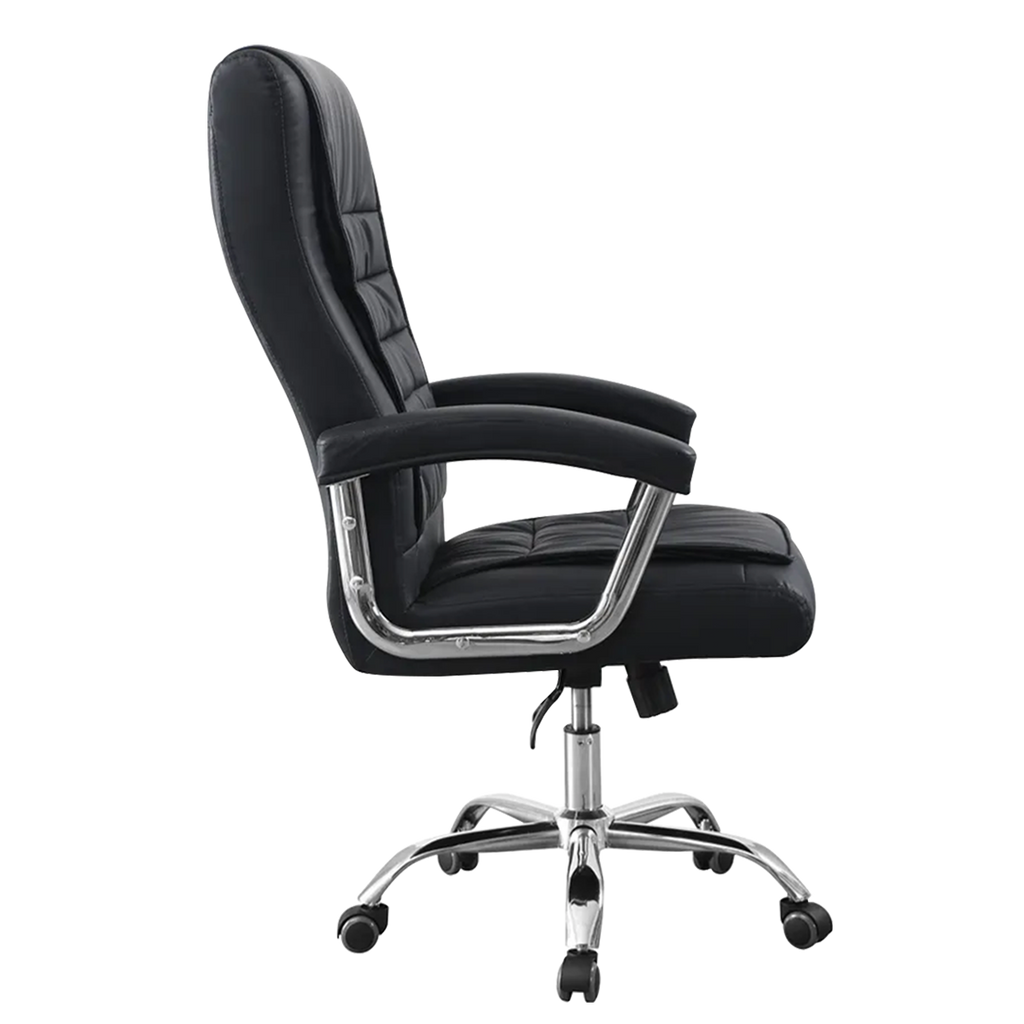 Cadeira de escritório preta, design ergonômico