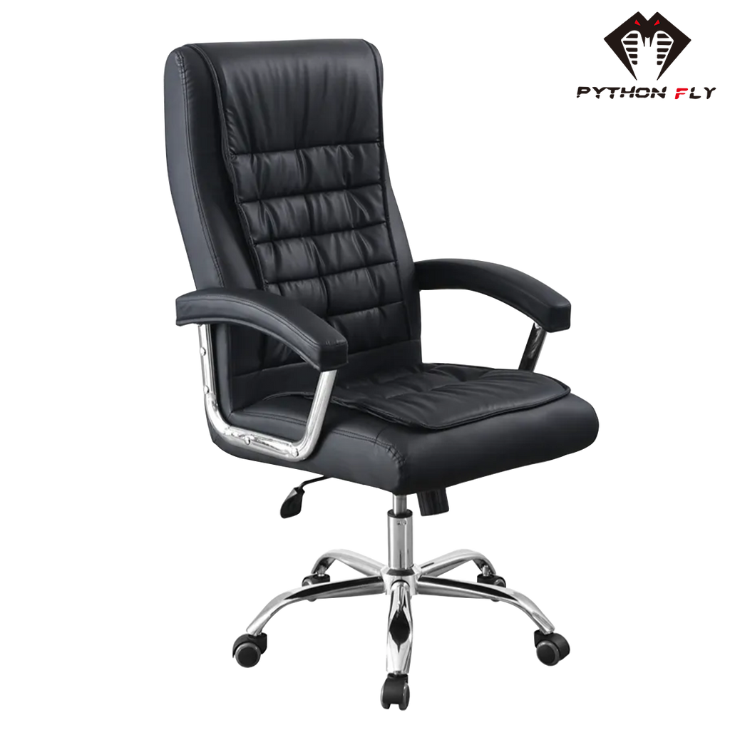 Cadeira de escritório preta, design ergonômico