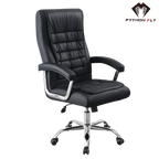 Cadeira de escritório preta, design ergonômico