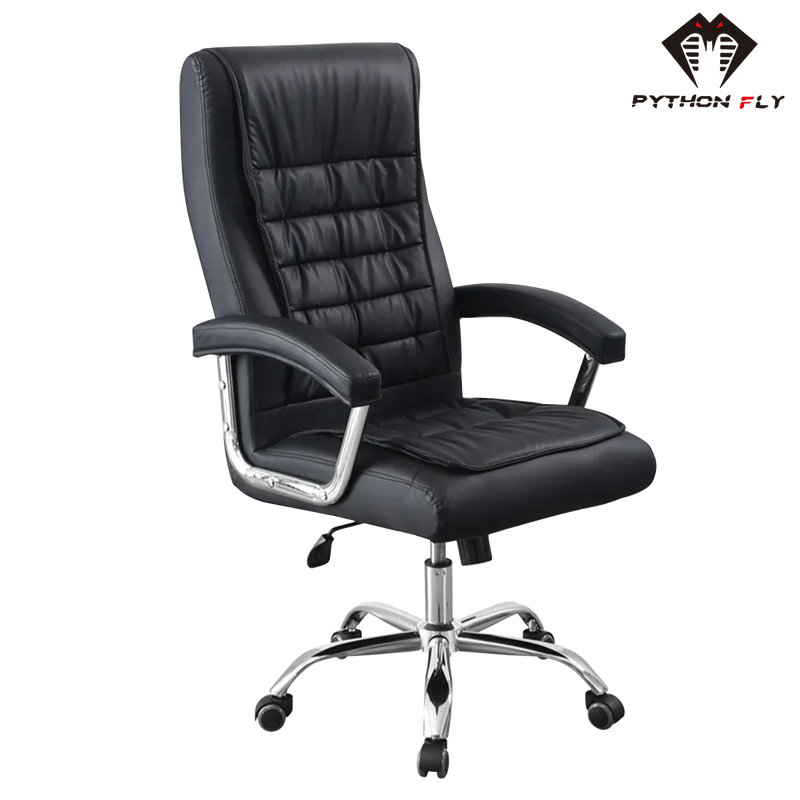 Cadeira de escritório preta, design ergonômico