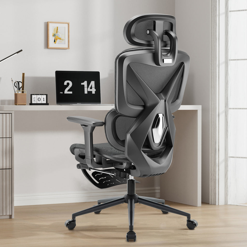Cadeira ergonômica Pythonfly em ambiente de home office, design moderno e conforto para trabalho