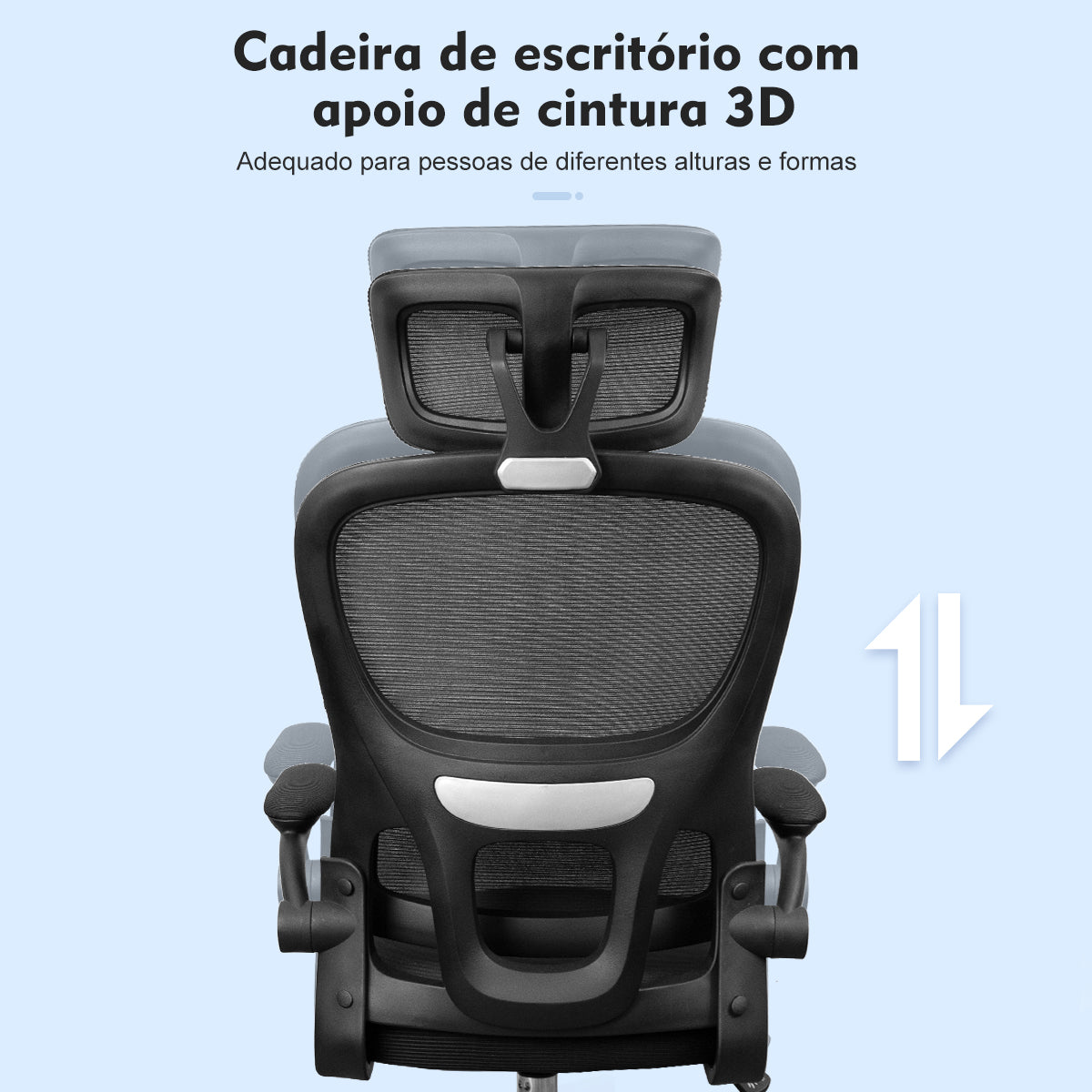Cadeira de escritório ergonômica preta - Detalhe do assento macio e mais espesso, feito para aliviar a pressão do sedentarismo 