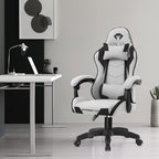 Cadeira gamer nova, em tecido cinza claro - Detalhes elegantes