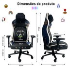 Dimensões da cadeira gamer Pythonfly RETROGAME, medidas completas da cadeira com massagem, ventilação e aquecimento