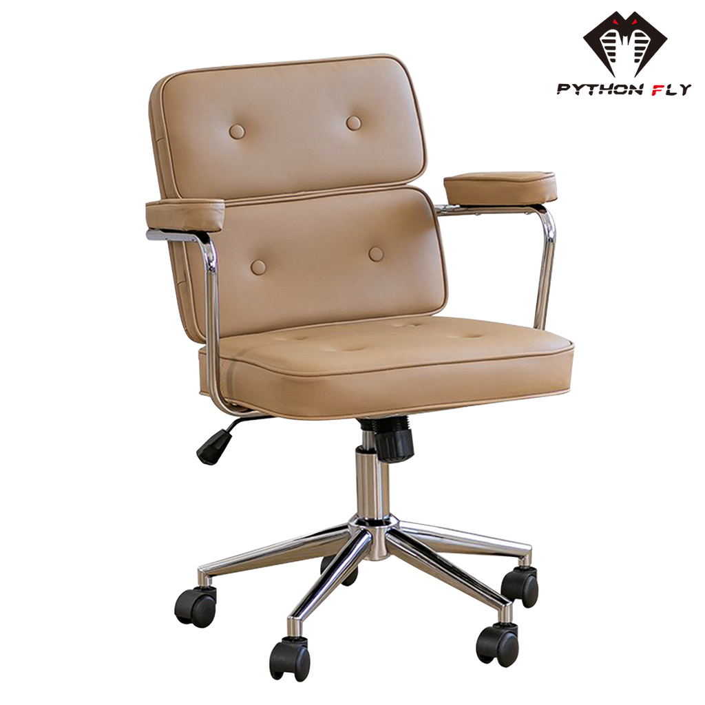 Cadeira estilo racing Python Fly marrom - Couro impermeável e visual sofisticado 