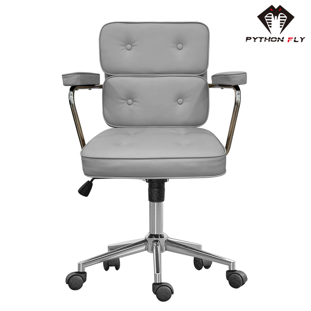 Cadeira estilo racing Python Fly cinza - Apoio lombar ergonômico e mobilidade fácil