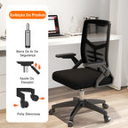 Funcionalidades da cadeira de escritório Python Fly: barra de ar, ajuste de elevação e polia silenciosa