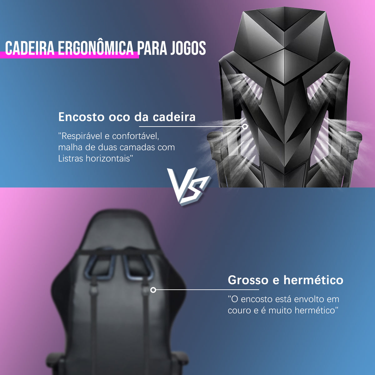 Cadeira de escritório Python Fly - Visual futurista do estilo “diamante”