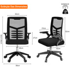 Dimensões da cadeira de escritório Python Fly: suporte de carga 150 KG