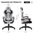 Cadeira gamer nova, cinza claro - Design moderno