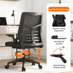 Cadeira de escritório Python Fly com suporte lombar ergonômico e ajustes de braço